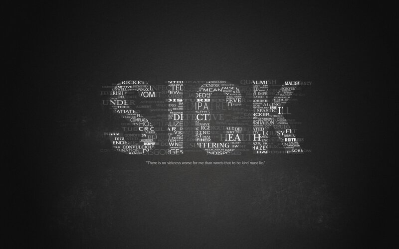 Word Cloud on Dark Background — Black, Somber
