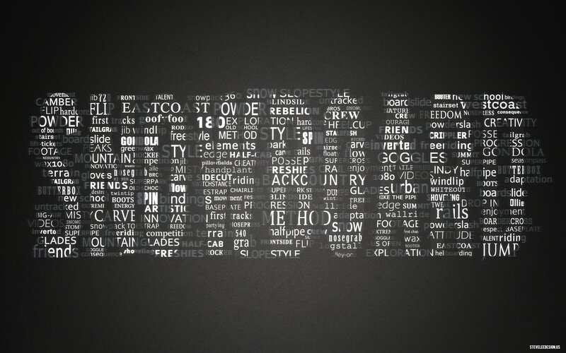 Word Cloud on Dark Background — Black