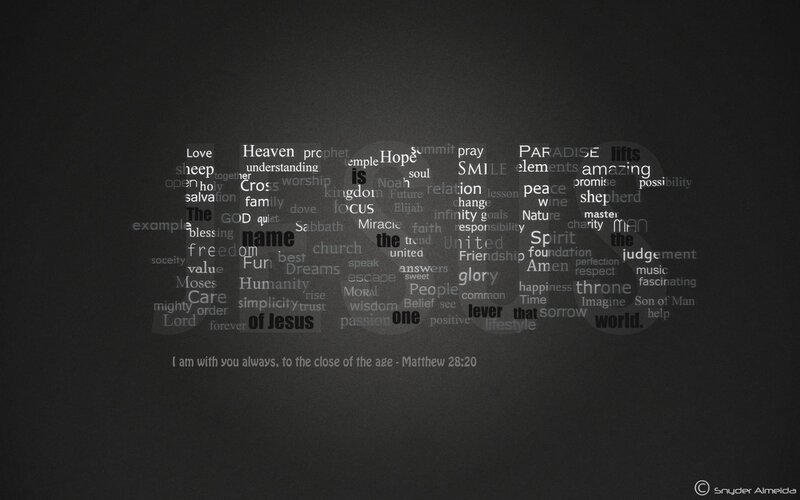 Word cloud with Bible verse