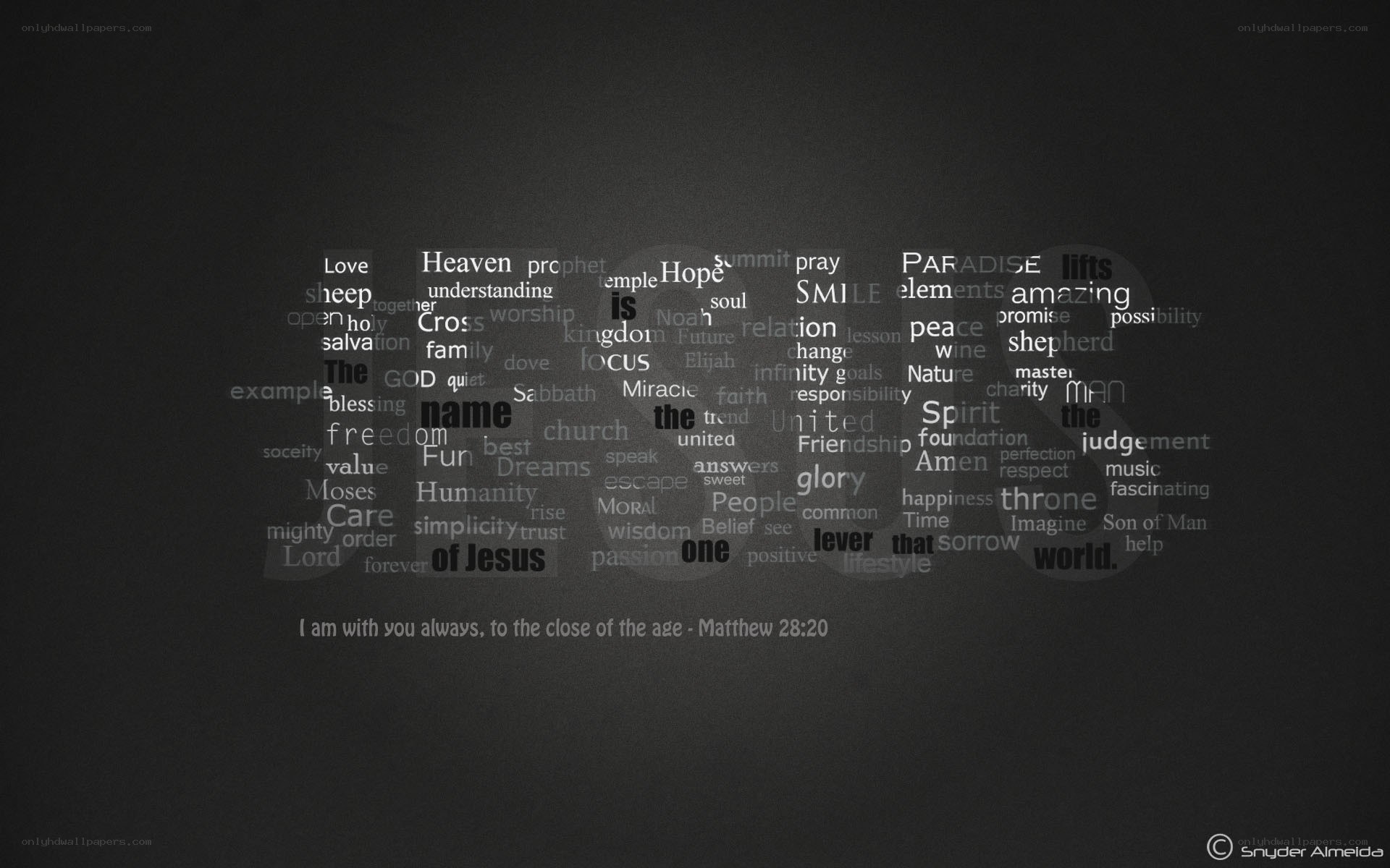 Word cloud with Bible verse