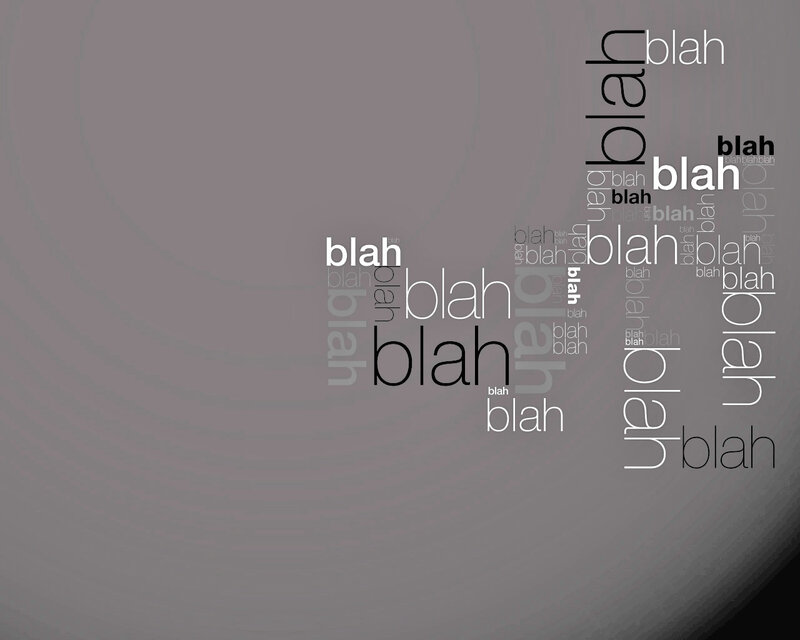 word cloud with 'blah' text