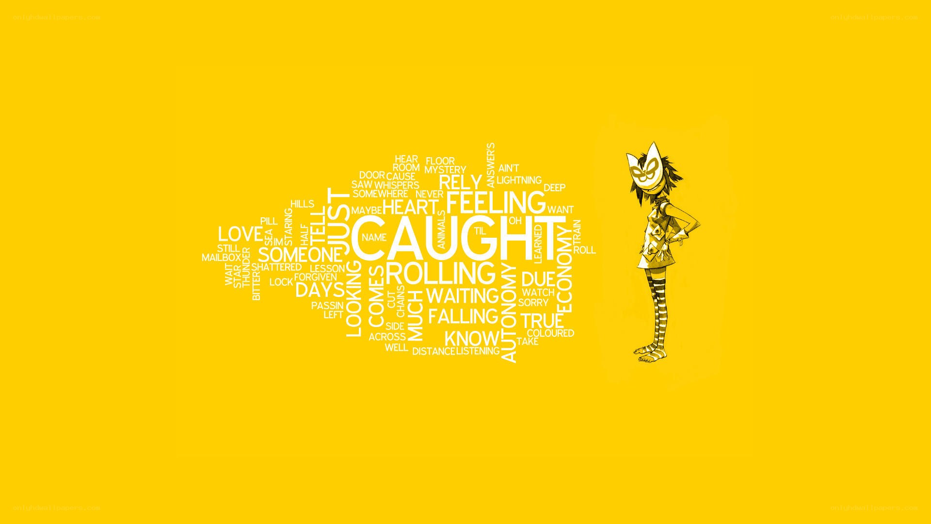 word cloud with character illustration