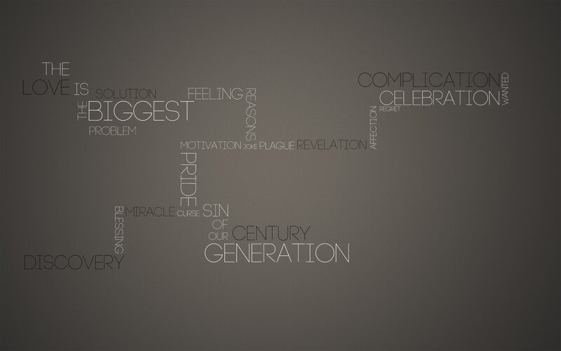 word cloud with love and generation