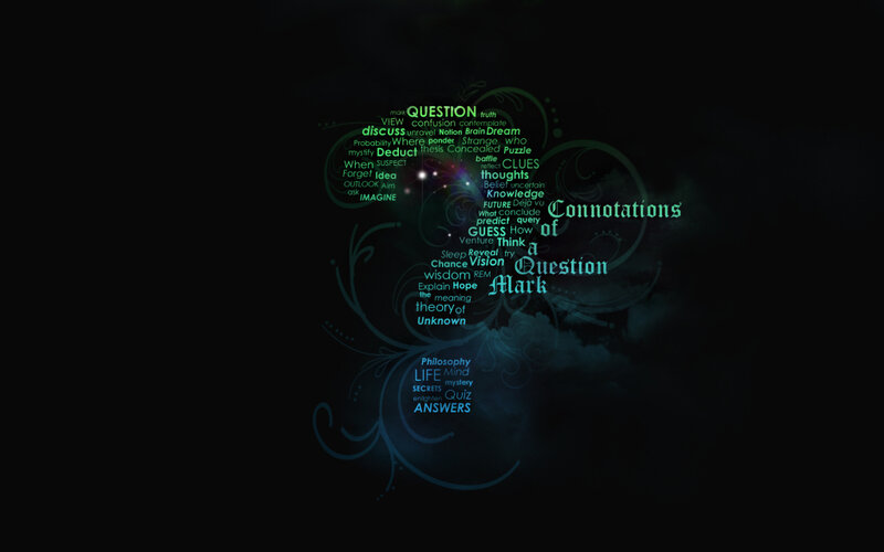 Word Cloud with Question Mark — Black