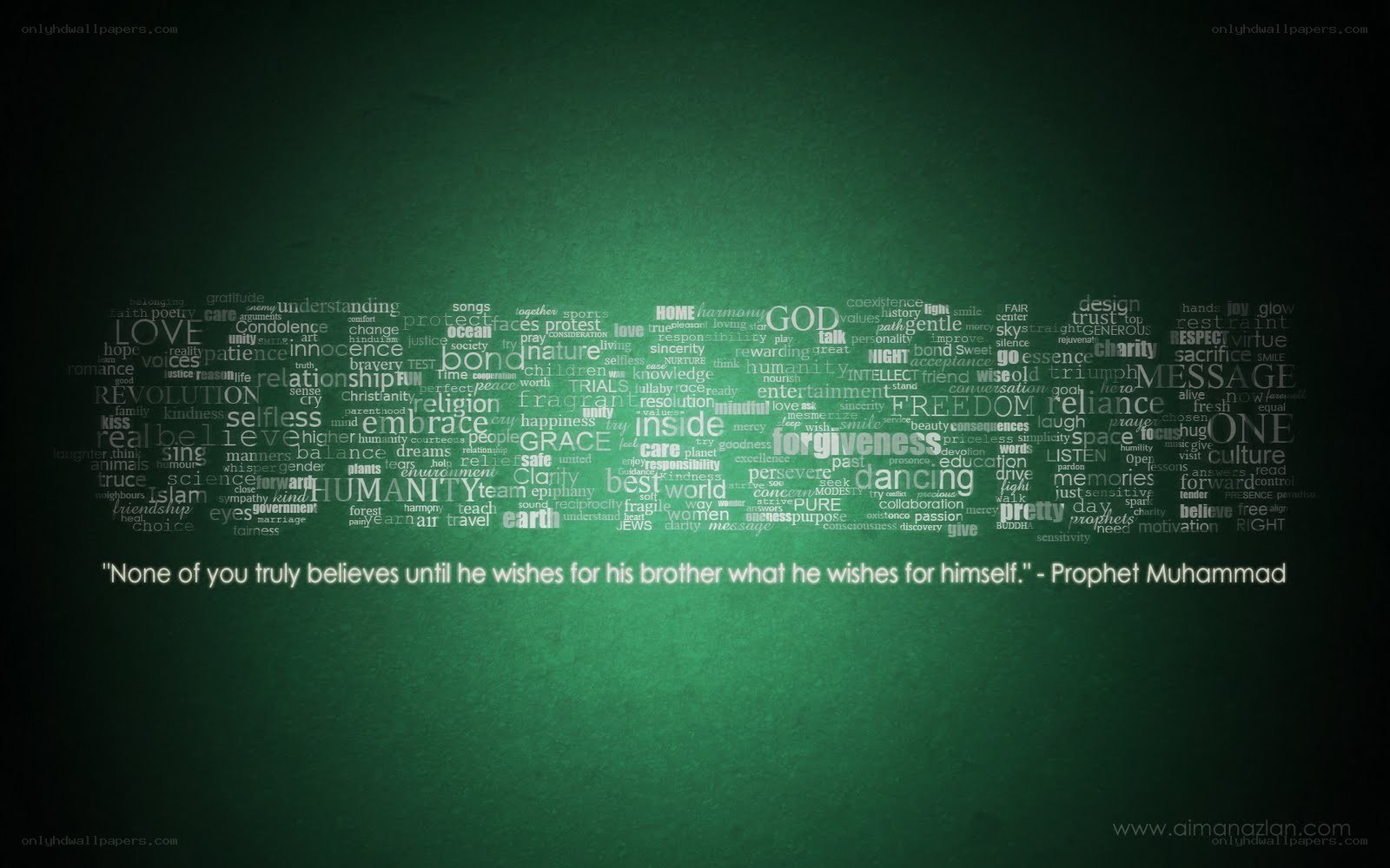Word cloud with quote
