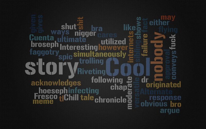 word cloud with story and cool