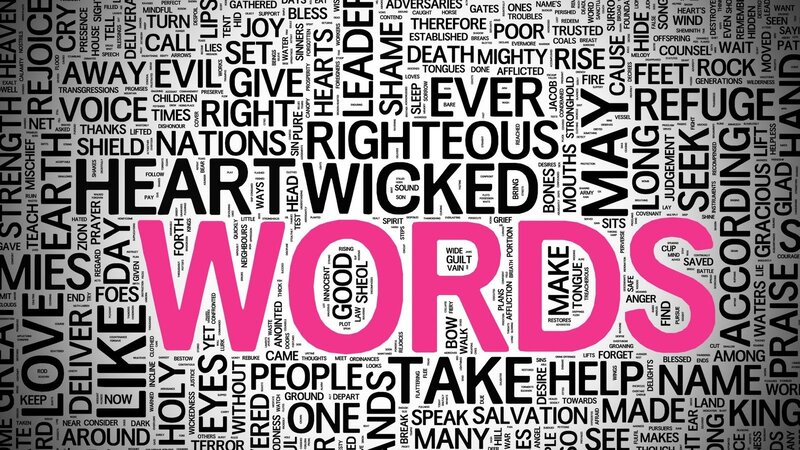 Word Cloud with Text — Black, Thoughtful
