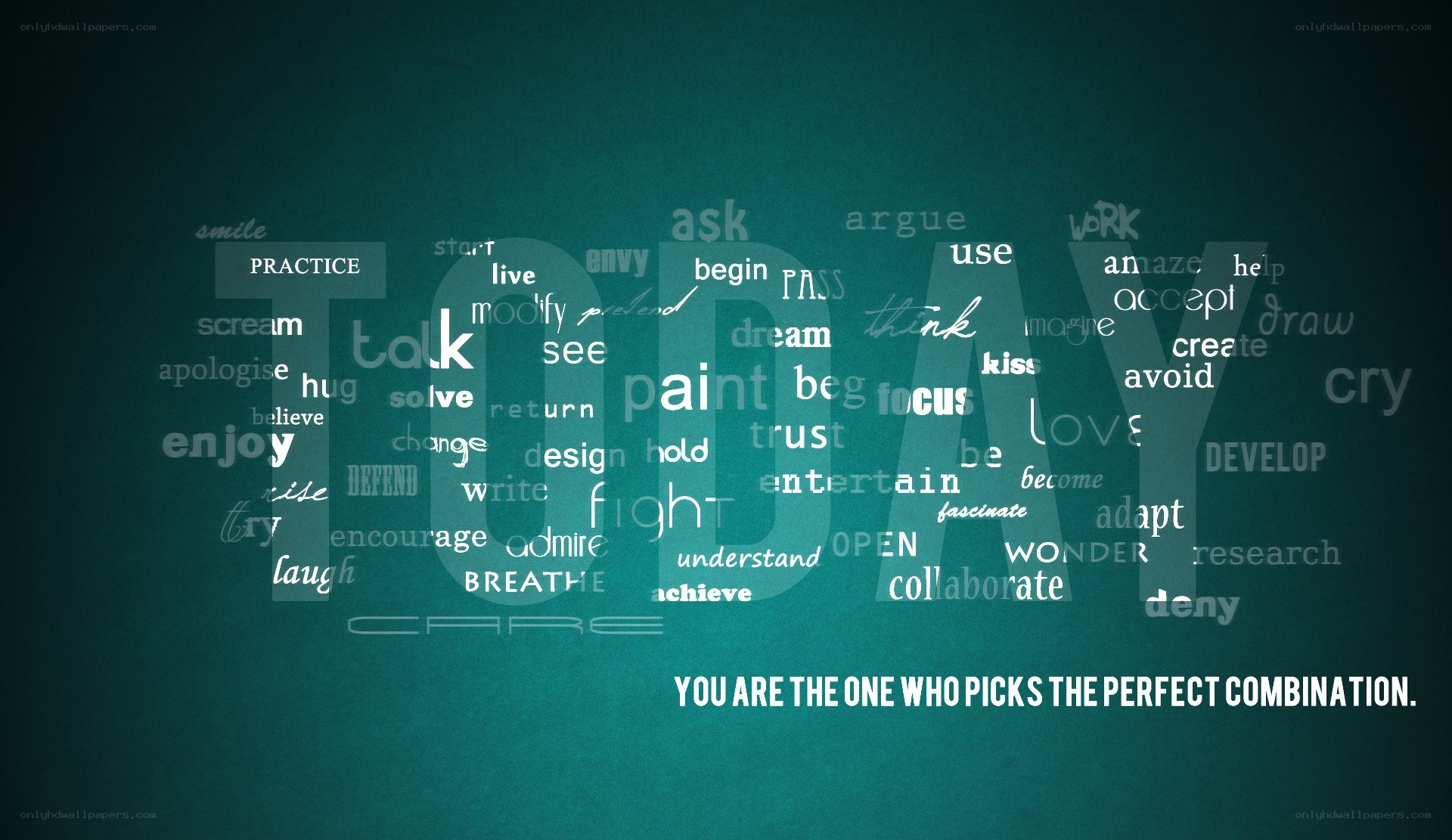 word cloud with today theme