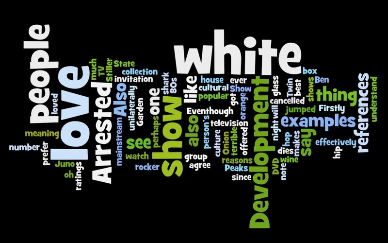 word cloud with 'white' and 'love'