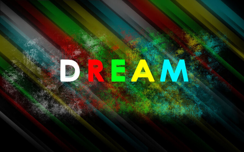 Word Dream on Colorful Background