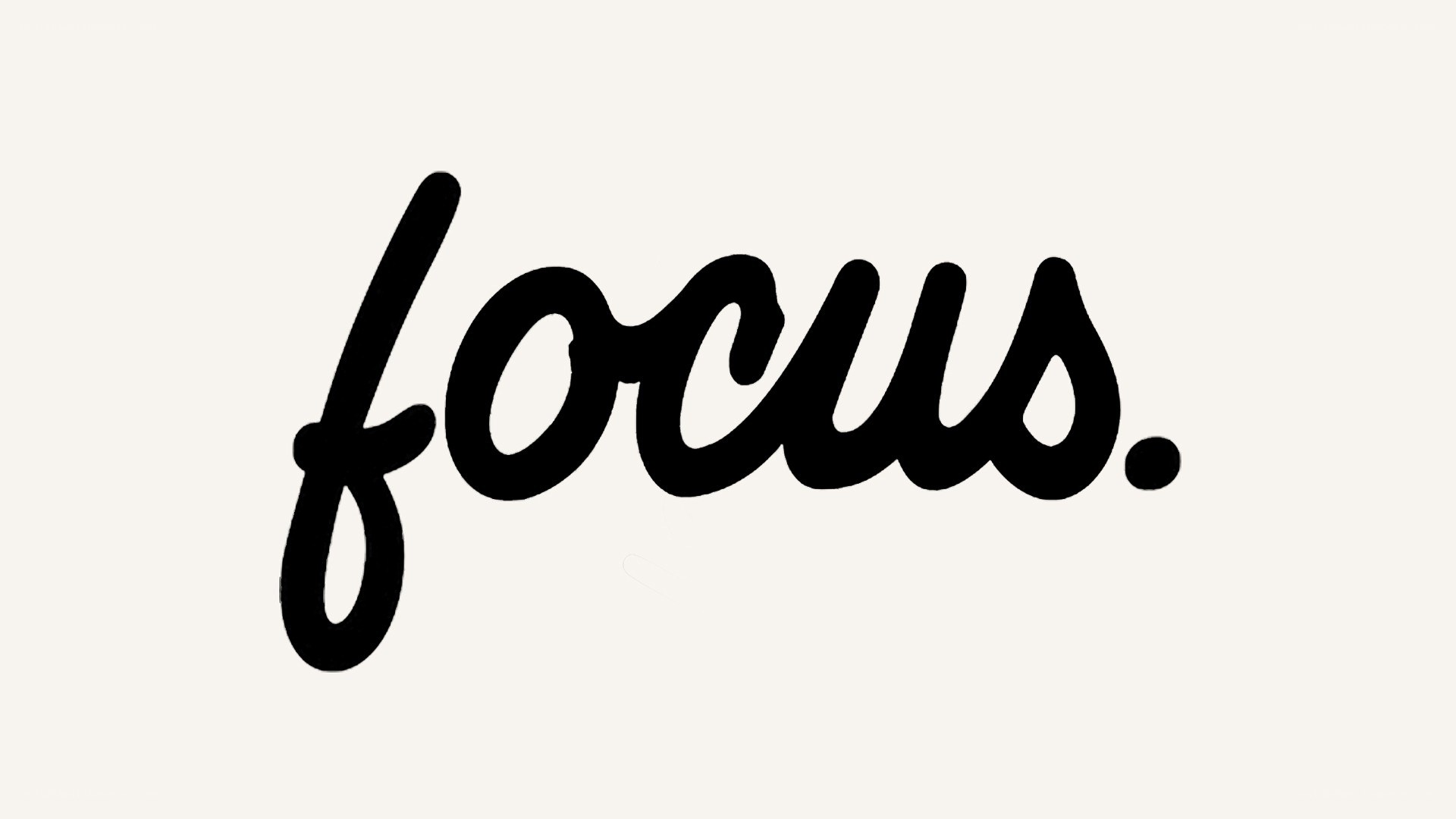 word focus in script font
