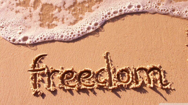 Word Freedom in Sand — Afternoon