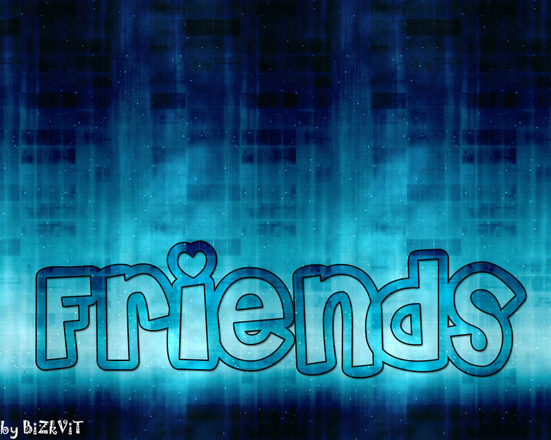 Word Friends on Blue Background