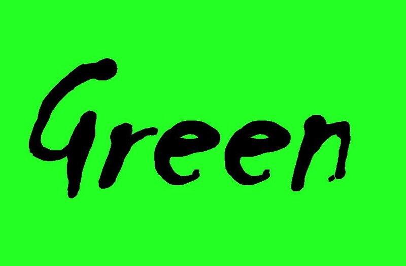 Word Green on Background