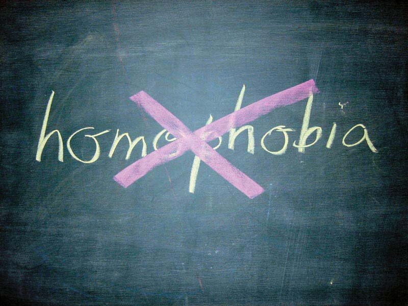 Word Homophobia Crossed Out