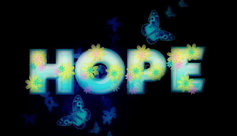 Word Hope with Flowers