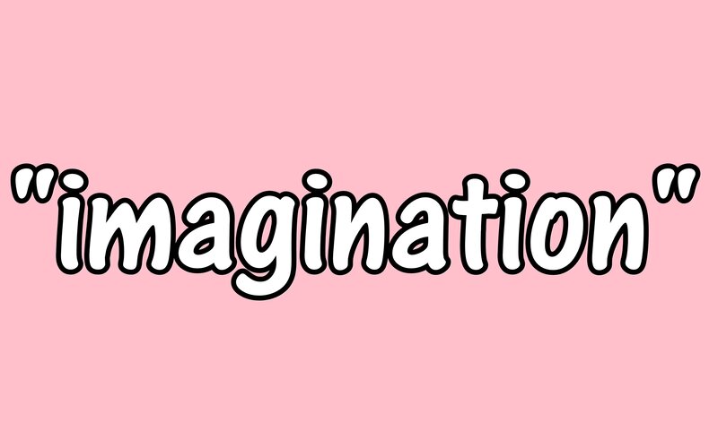 word imagination on pink