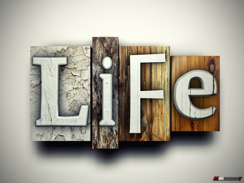 Word Life in Wooden Blocks