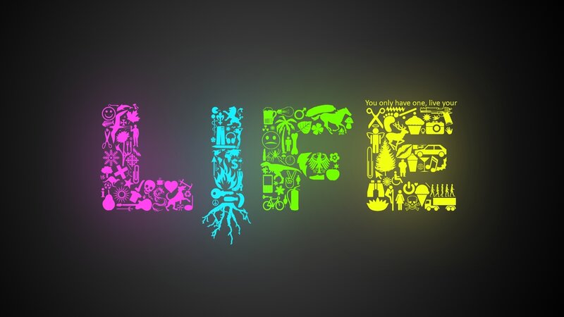 Word Life Made of Icons