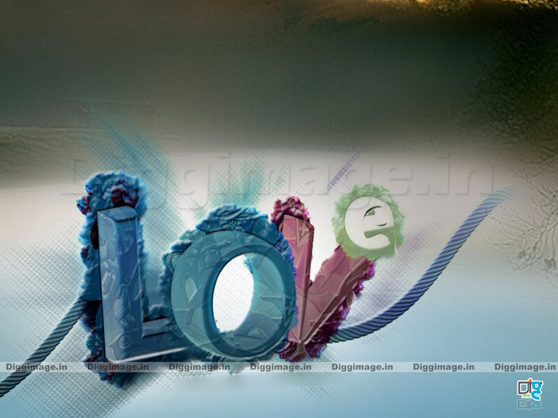 Word Love in 3d Letters