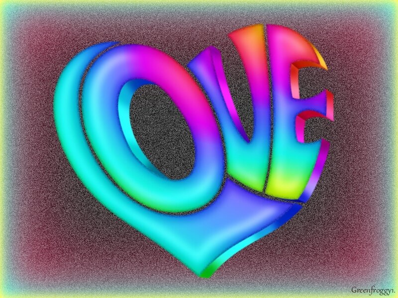 Word Love in Heart Shape