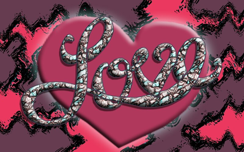 Word Love in Heart