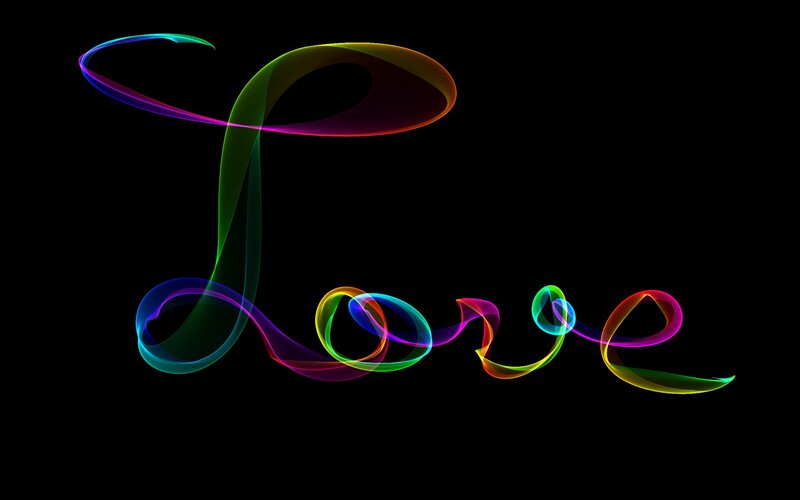 Word Love in Light Trails