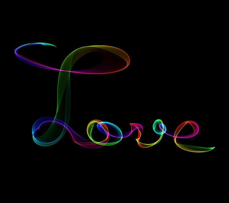 Word Love in Rainbow Light