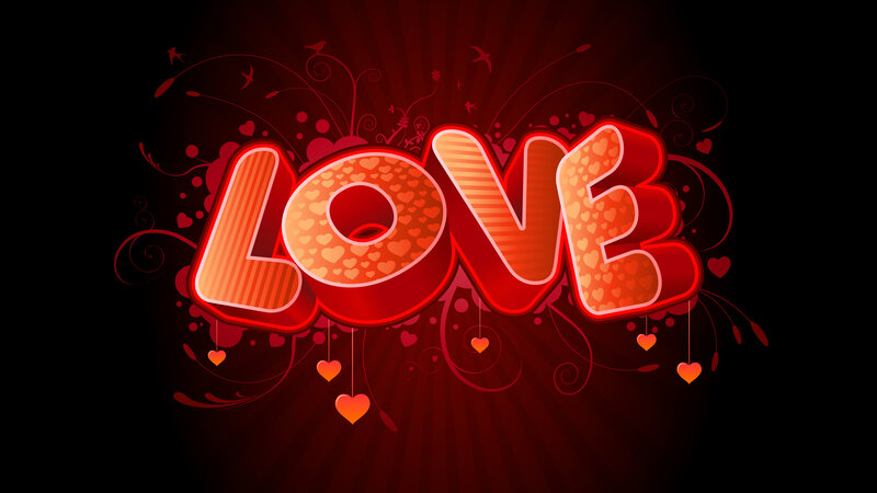 Word Love in Red