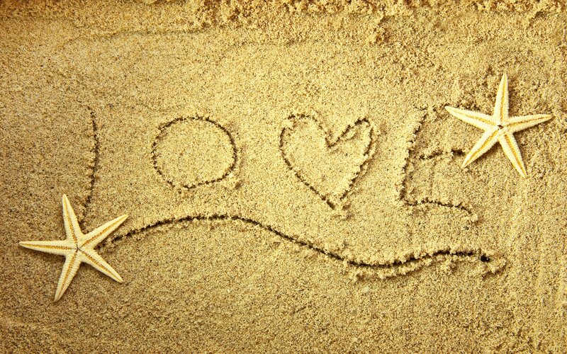 Word Love in Sand — Beige