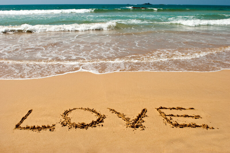 Word Love in Sand — Brown, Serene, Afternoon