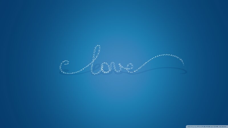 Word Love Made of Dots — Blue