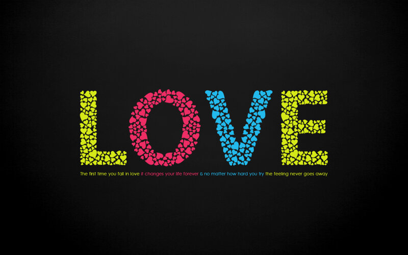 Word Love Made of Hearts