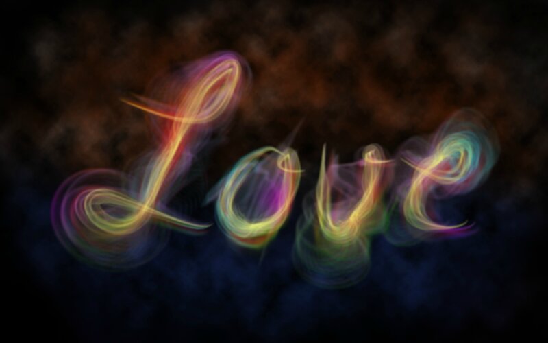 Word Love Made of Light