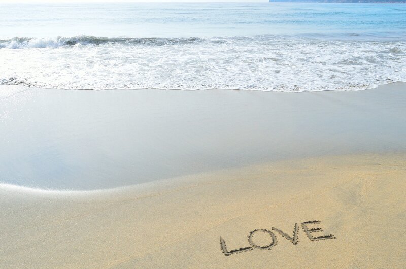 Word Love on Beach