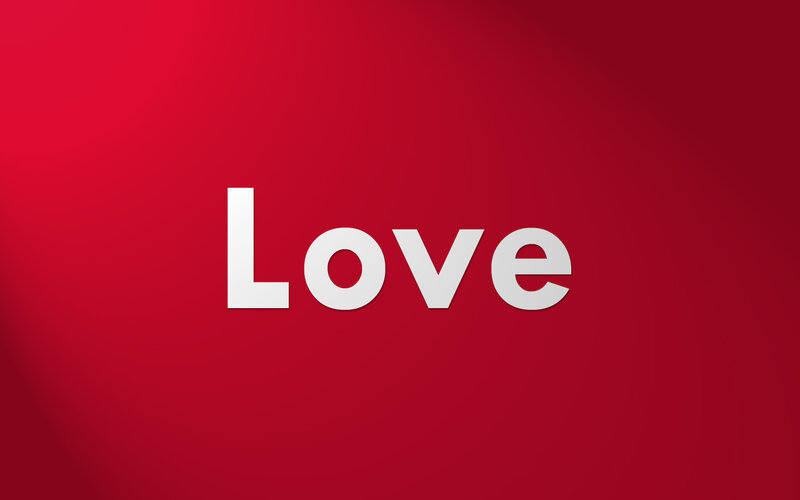 word love on red background