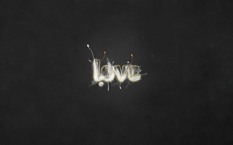 Word Love Splattered — Black