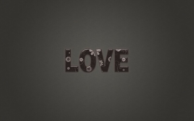 Word Love with Floral Pattern