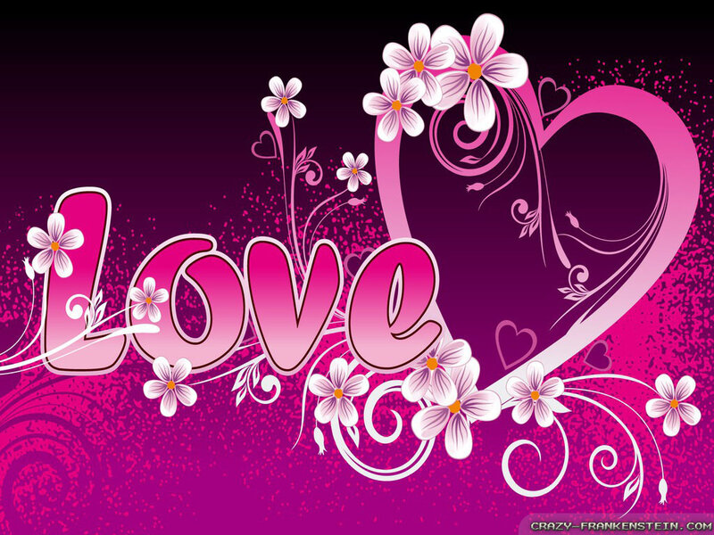 Word Love with Flowers — Pink, Romantic