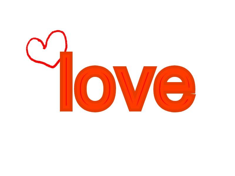 Word Love with Heart