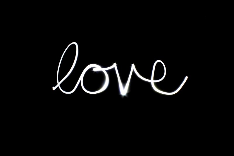 Word Love Written in Light