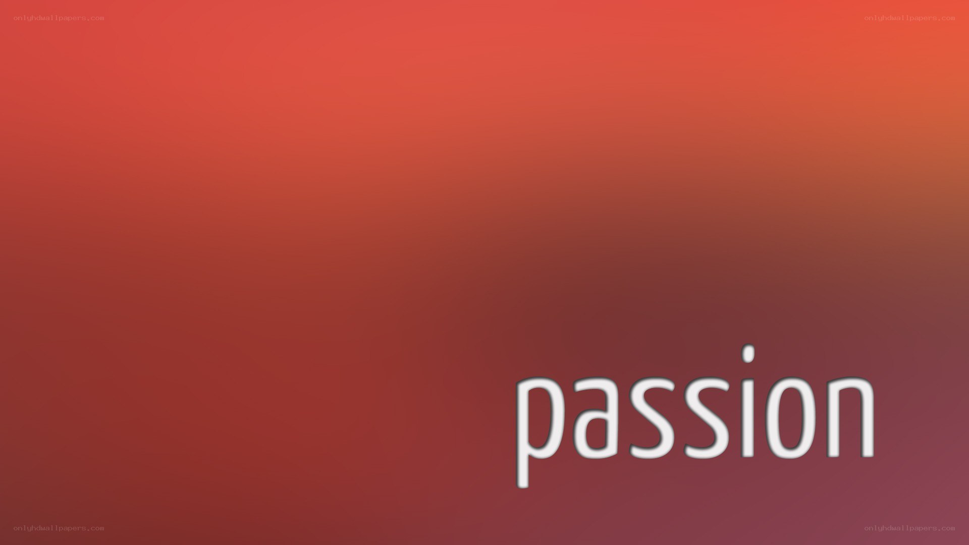 word passion on red background