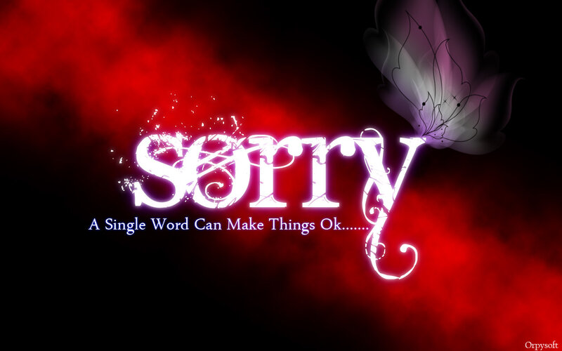 Word Sorry with Flower