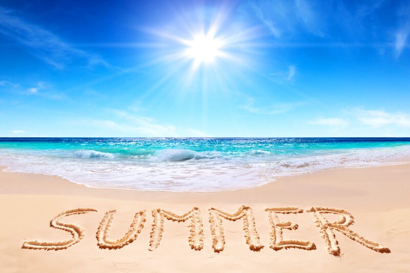 Word Summer in Sand — Blue