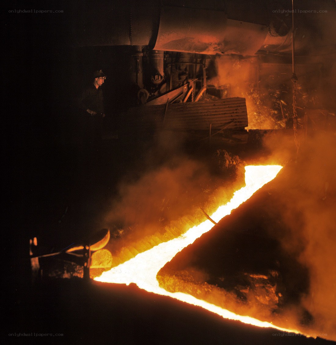 Worker at a steel mill