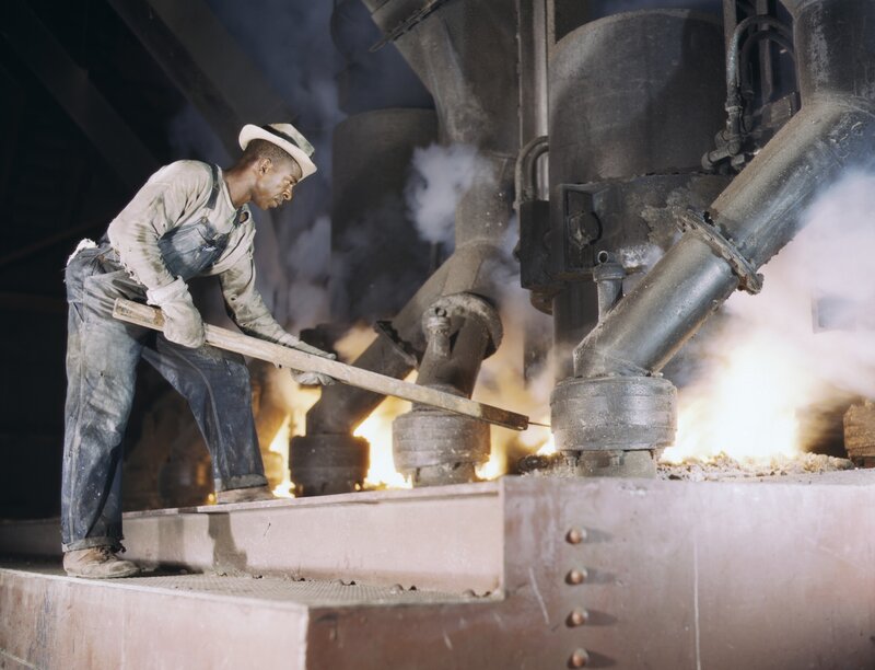 Worker at a steel mill
