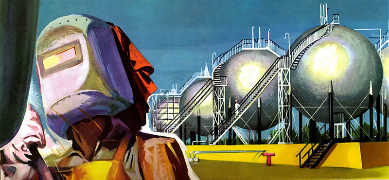 Worker at industrial facility