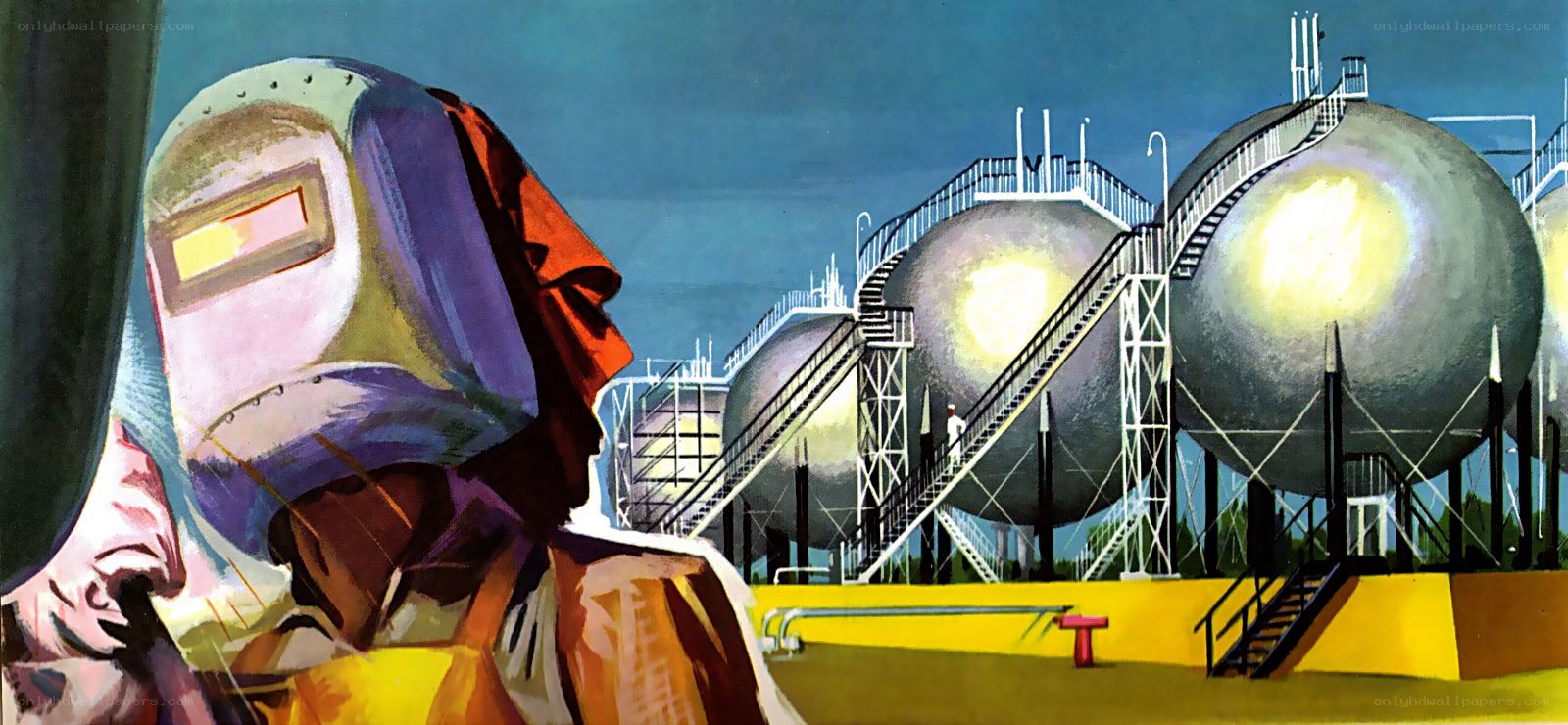 Worker at industrial facility