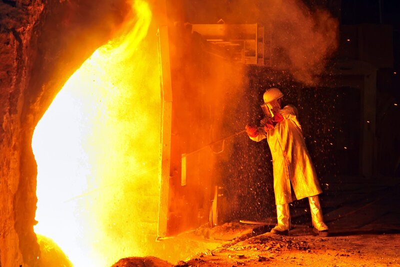 Worker at Steel Mill — Orange