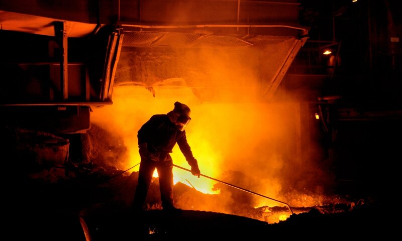 Worker at Steel Mill